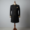 Black Achkan for Men – Royal Zari Embroidered Collar and Cuff Detailing