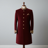 Regal Burgundy Velvet Achkan for Men with Zardozi Work – Royal Wedding Outfit