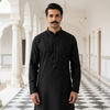 Black Cotton Kurta Pajama for Men – Elegant Ethnic Wear for Festive & Formal Occasions
