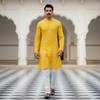 Bright Yellow Kurta Pajama for Men – Festive Cotton Ethnic Wear for Haldi & Celebrations