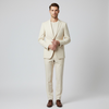 Men’s Cream Suit | Elegant Two-Piece Slim Fit Blazer & Trousers
