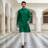 Emerald Green Kurta Pajama for Men – Elegant Cotton Ethnic Wear for Festive & Wedding Occasions