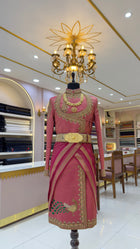 Elegant Cream and Maroon Rajwadi Sherwani with Handcrafted Detailing | Groom Wedding Wear