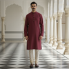 Maroon Kurta with Cream Pajama for Men – Elegant Ethnic Wear for Weddings & Festivals