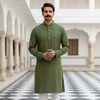 Olive Green Kurta Pajama for Men – Stylish Cotton Ethnic Wear for Weddings & Festive Events