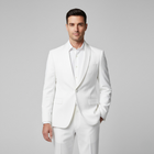 White Slim Fit Men's Suit – Elegant Two-Piece Wedding & Formal Attire